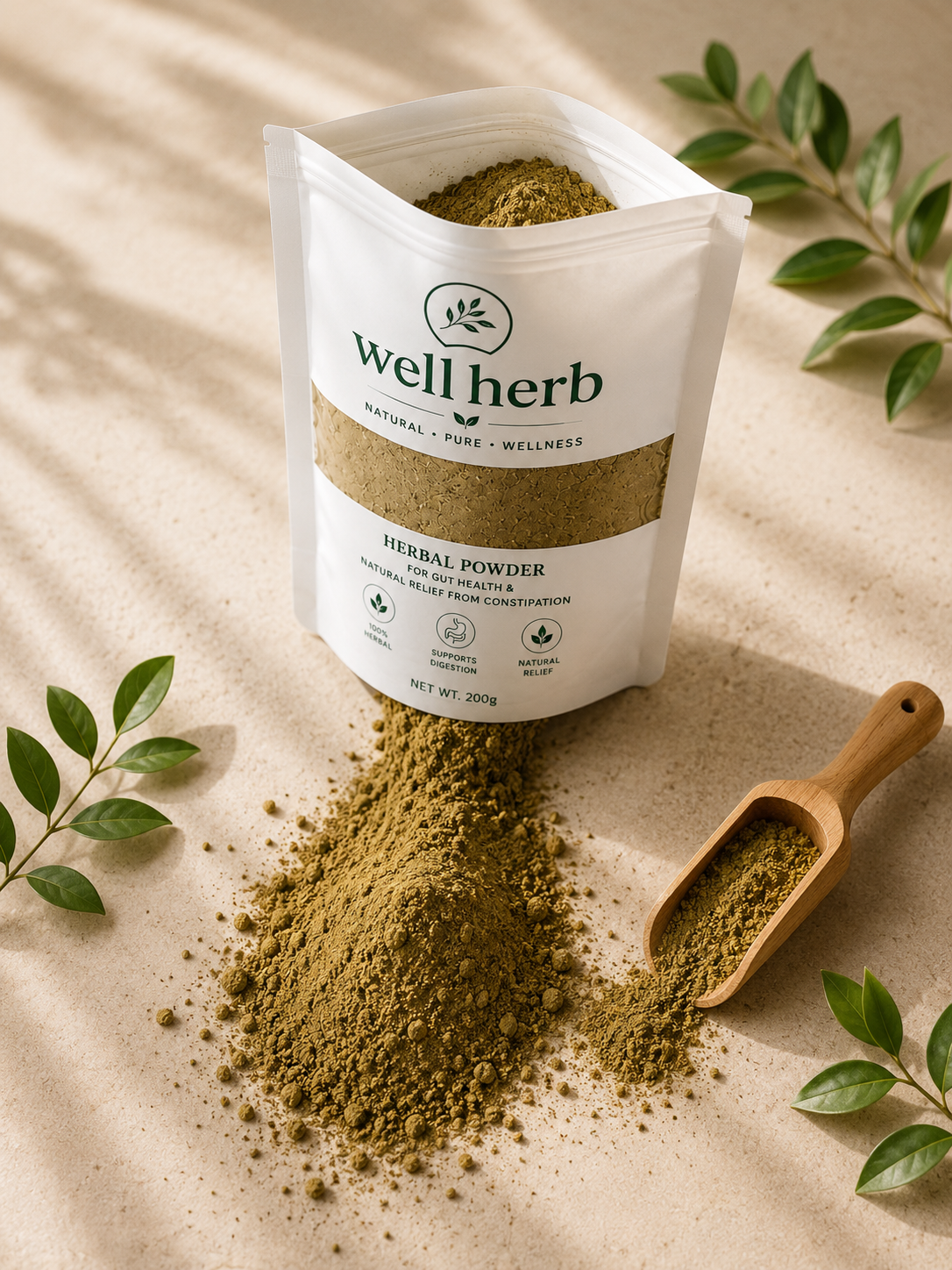 Wellherb- Herbal Powder for constipation relief and Gut wellness